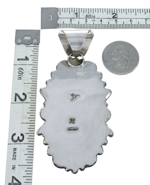 Navajo Wild Horse Turquoise And Authentic Sterling Silver Pendant AX129486